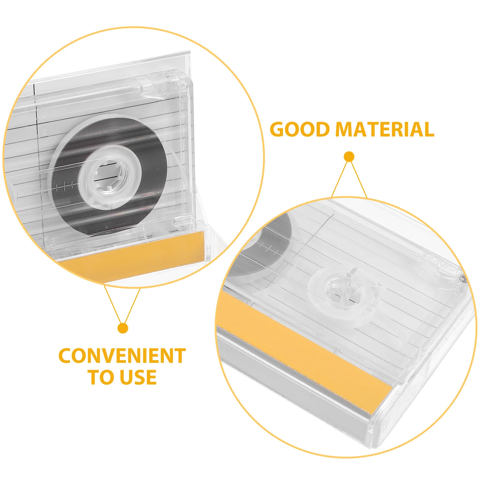 

60-Minute Empty Cassette Tape Blank Box Transparent Audio Tapes for DIY Greeting Recordable Storage Vintage Wall Decoration