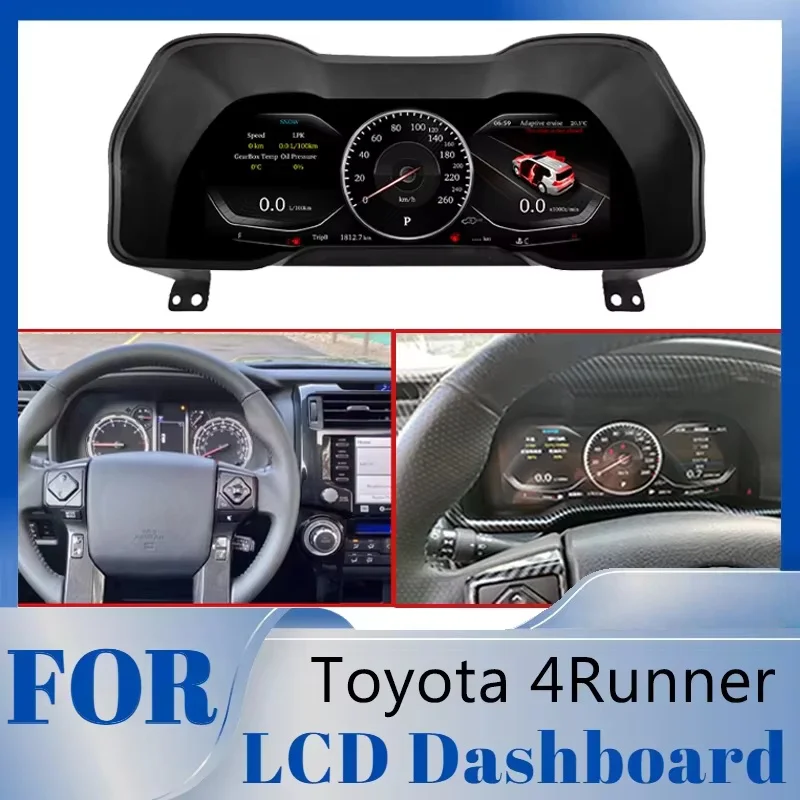 12.3 Inch Dashboard Speedometer Virtual Cockpit For Toyota 4Runner 2010-2023 Digital Cluster LCD Instrument Panel Linux