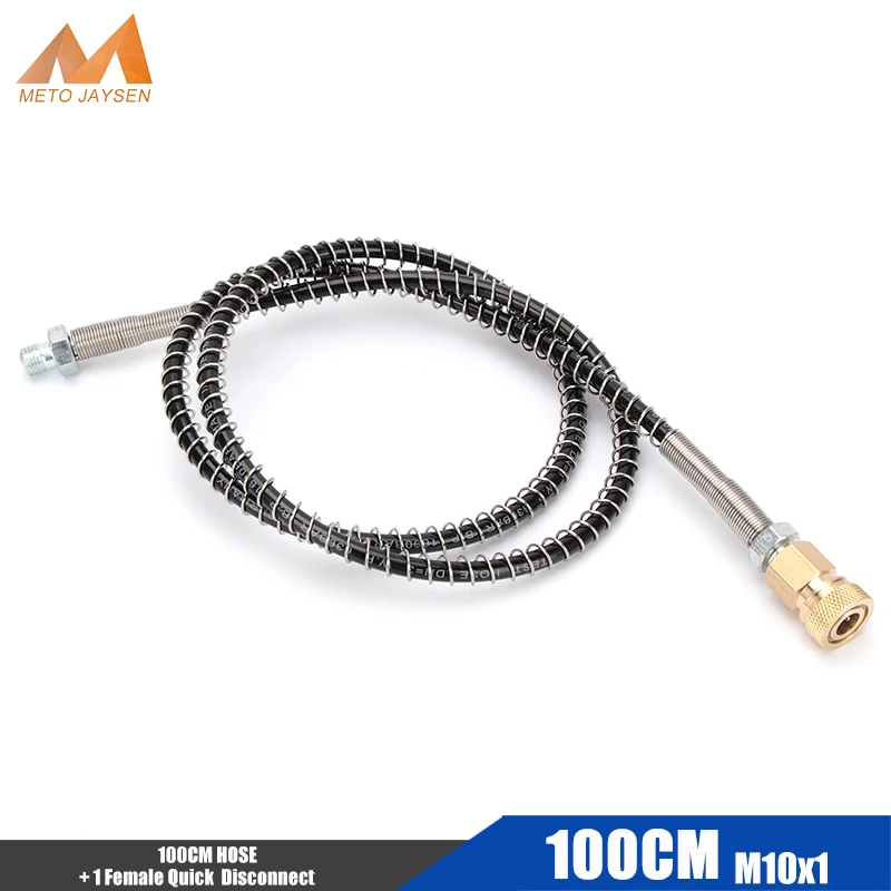 

100cm High-Pressure Nylon Hose with Quick Connect Couplings M10x1 Thread 40Mpa PCP Pneumatics Air Refilling with Spring Wrapped