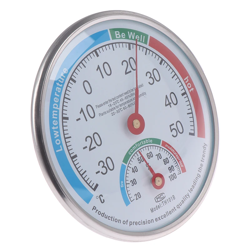 Round Household Analog Thermometer Hygrometer Humidity Monitor Meter Gauge