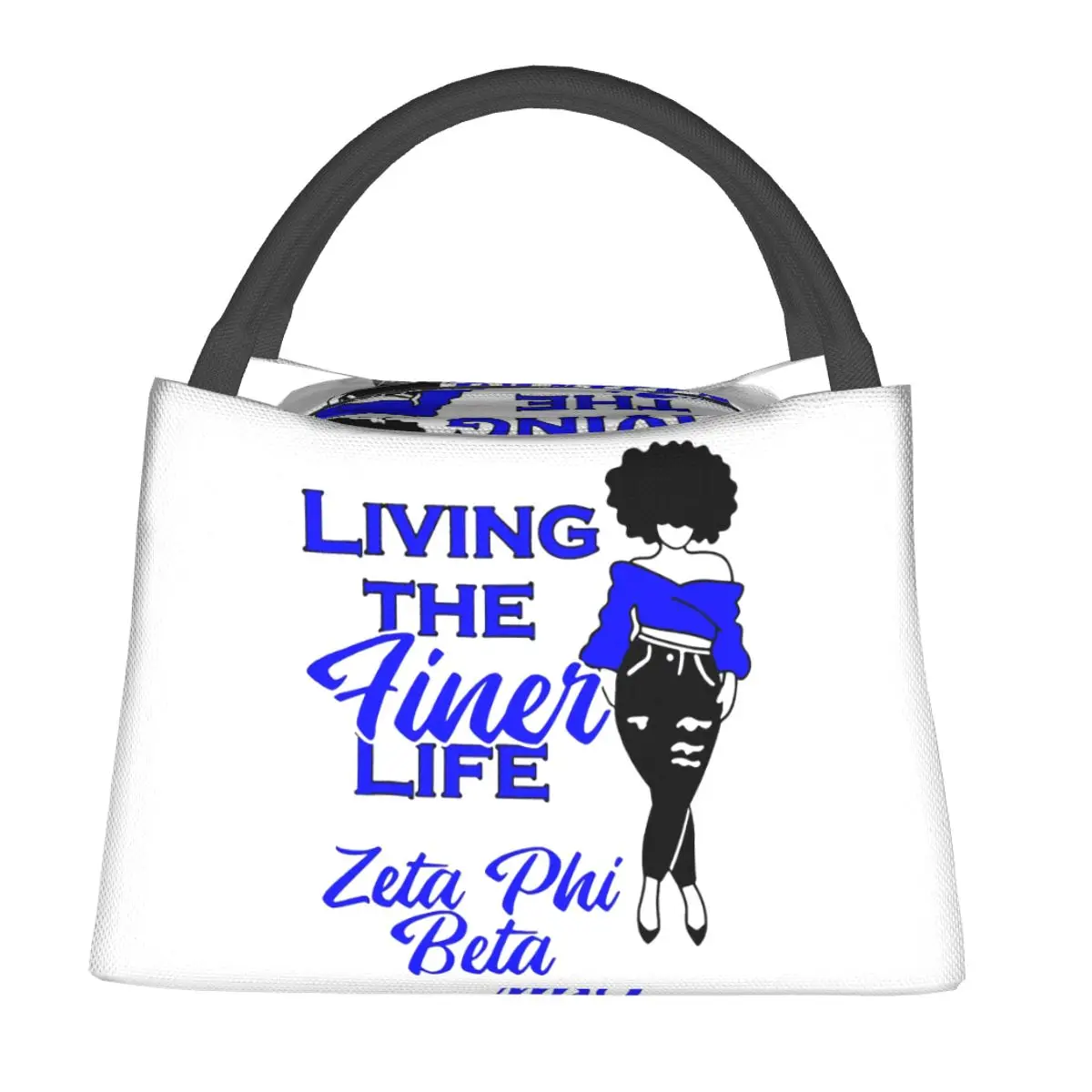 Zeta Phi Beta Sorority Logo Insulated Lunch Bag for Women Kids Leakproof Food Boxes Thermal Lunch Box Tote