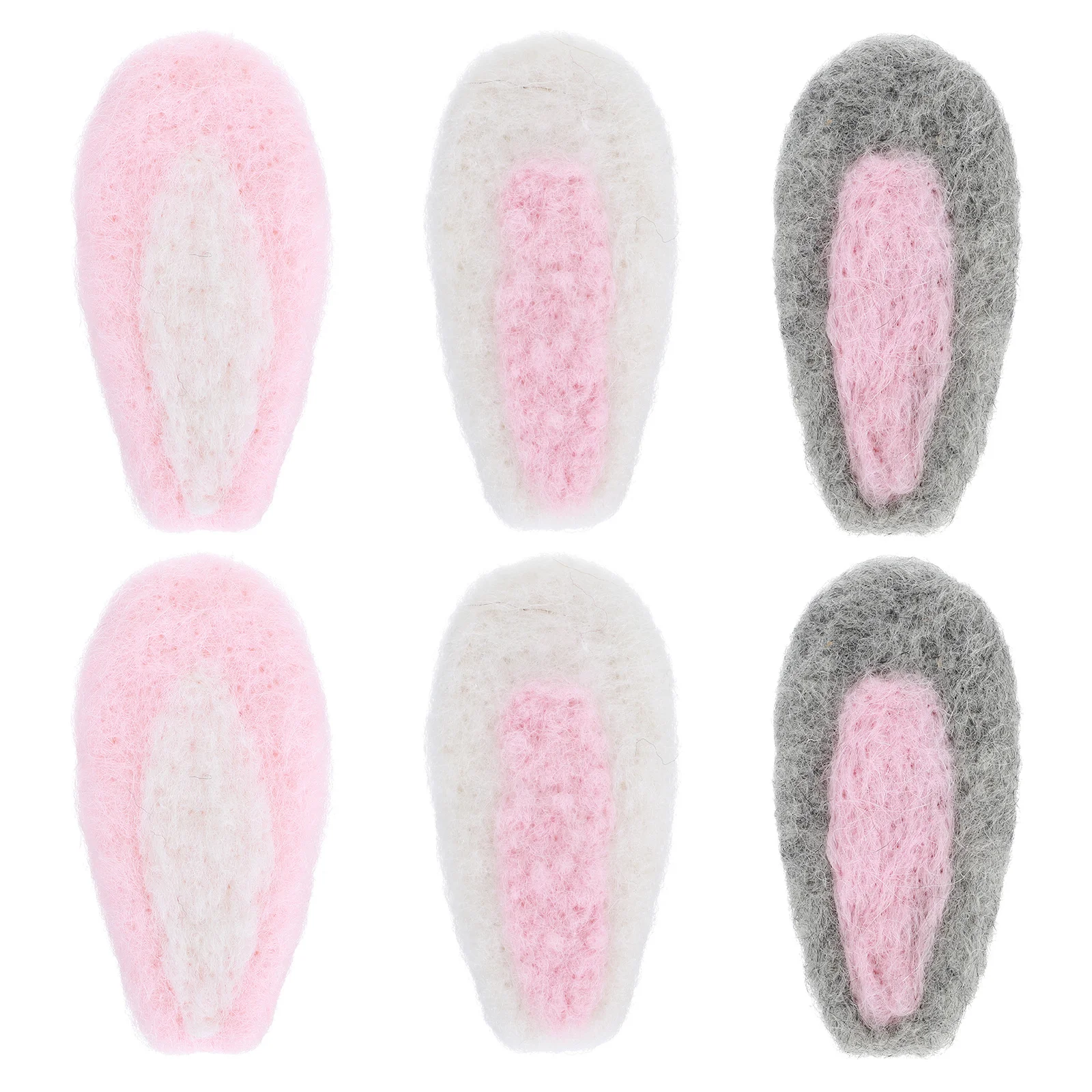 

3Pairs DIY Hairband Wool Felt Rabbit Ears Craft Supplies for Kids Handmade Headdress Personalized Hair Clip Decor
