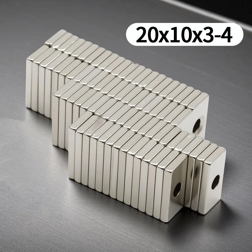 20X10X3-4MM Imans Block mit Löchern Kühlschrankmagnete für Büro Whiteboard Geeignete Werkzeuge Zuhause Arbeitsplatz usw. 20*10*3-4