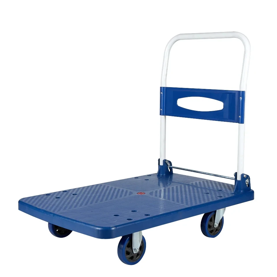 

Auto parts Four-wheel steel platform Metal 150kg Plastic foldable trolley