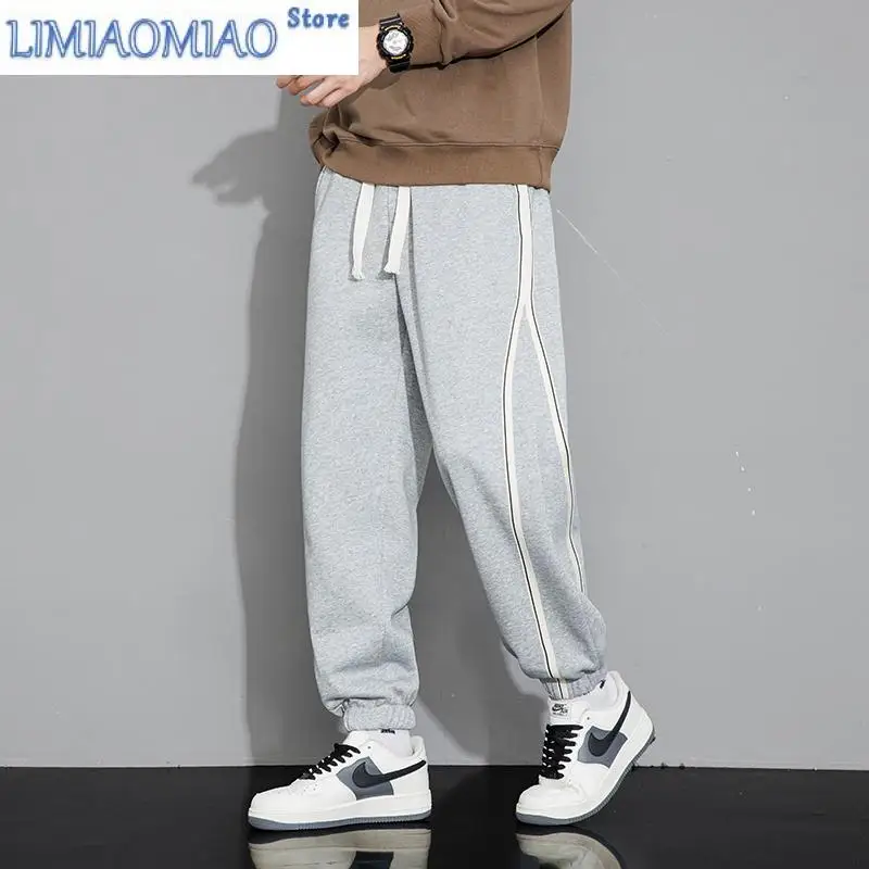 2025 Spring Large Men's Pants Tall 190 Thickened Extended Sanitary Pants 115cm Teen Long Leg Casual Sports Pants