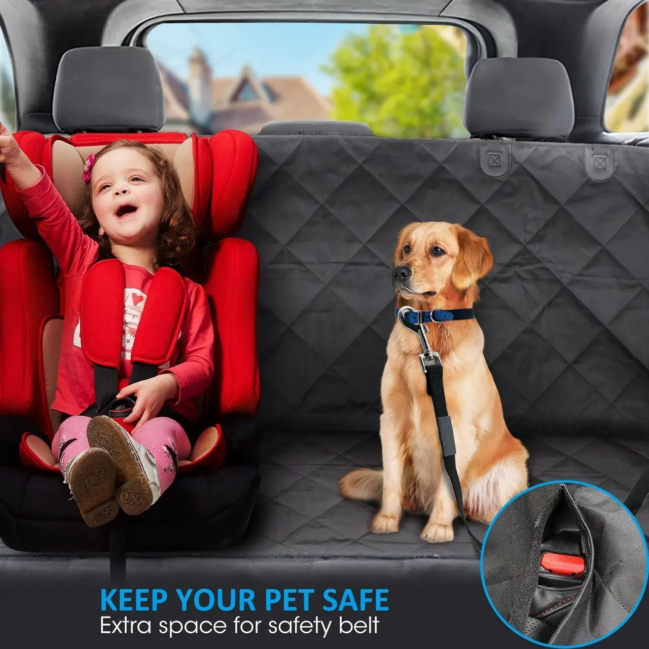 

Popular car pet car mats large medium and small dog car mats waterproof and dirt proof for rear seat use