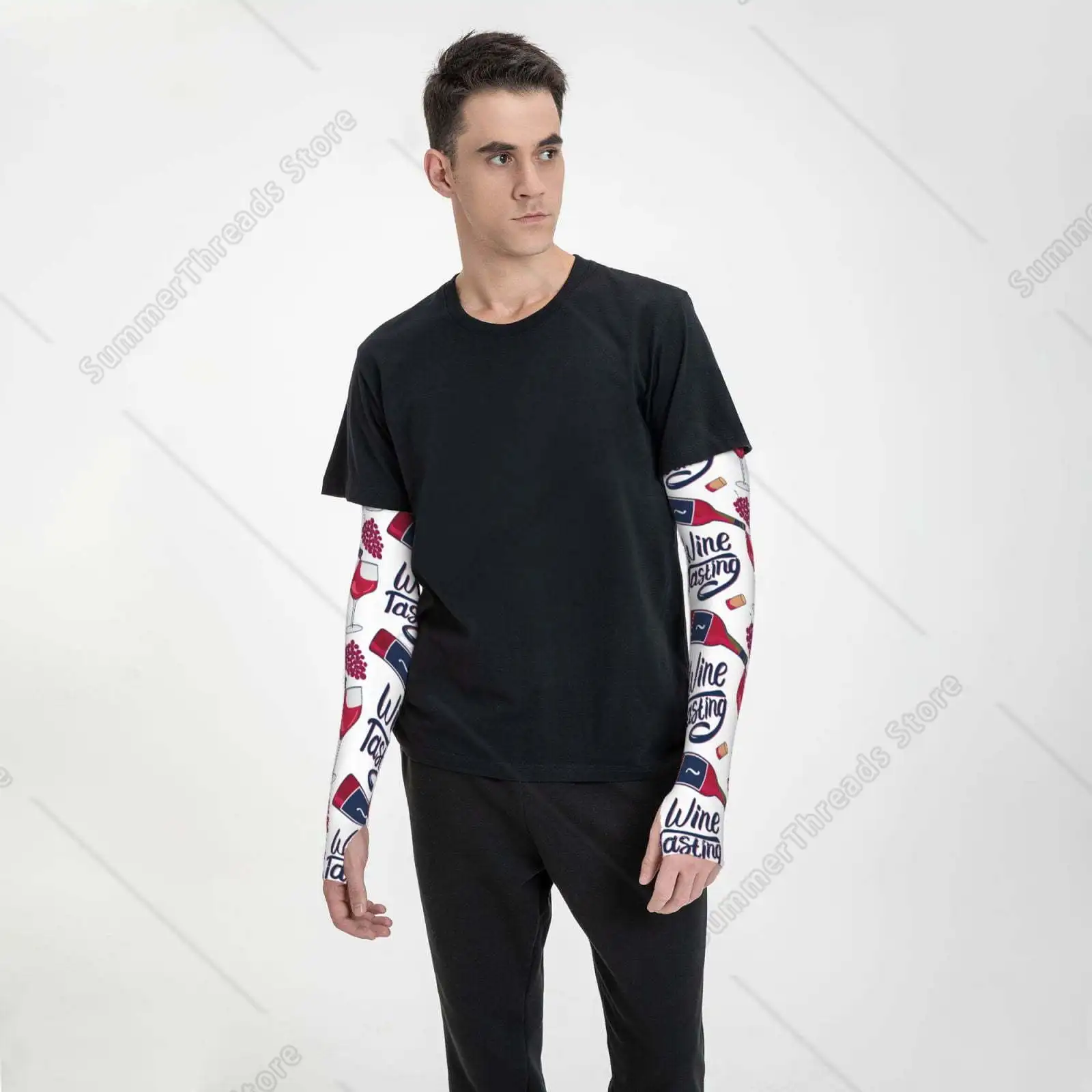 Mangas refrescantes para botellas de vino tinto para hombres, manguitos para brazos, funda de protección solar UV para cubrir con silicona antideslizante