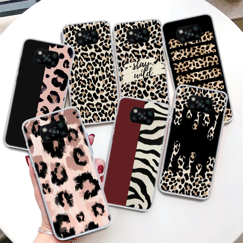 Leopard Print Phone Case For Xiaomi Mi 11 Lite 12X 11T 10T 9T 12 Pro 11i 8 9 10 Ultra 5G 5X 6X Soft Cover Silicone Shell