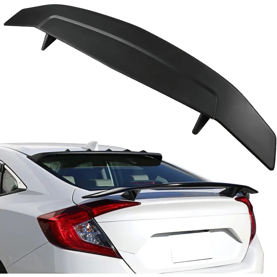 

ABS Rear Trunk Spoiler Wing with 3rd Brake Light Custom Style Fits for Most Cars Universal Trunk Lip Spoiler for Enhanced Aerod