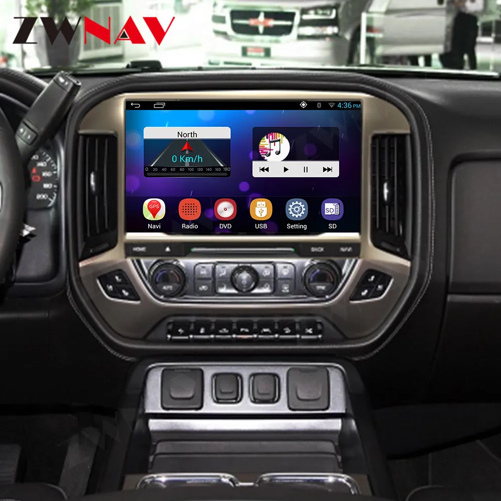 

Carplay Android для Chevrolet Tahoe Silverado GMC Yukon 2014-2019 Автомобильный мультимедийный GPS плеер аудио Радио Стерео головное устройство