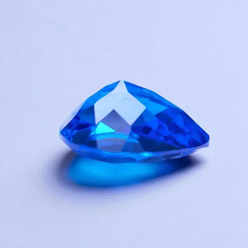 TOPLab Grown Cobalt Spinel Pear Cut Gemstone for DIY Ring Necklace Earrings Main Materials Selectable Certificate