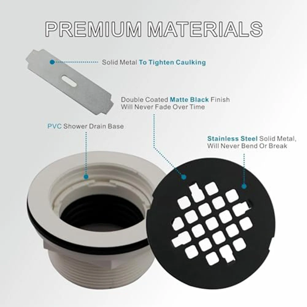 Shower Drain Hose PVC Shower Drain Hose Fiberglass Drain Rubber Compression Washer Stainless Steel Mesh Filter PVC Construction