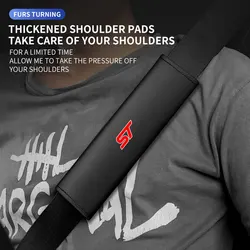 Car Styling Seat Belt Cover Leather Seatbelt Shoulder Strap Protector Pads For Ford Focus ST Mondeo Fiesta Kuga  car Accessories