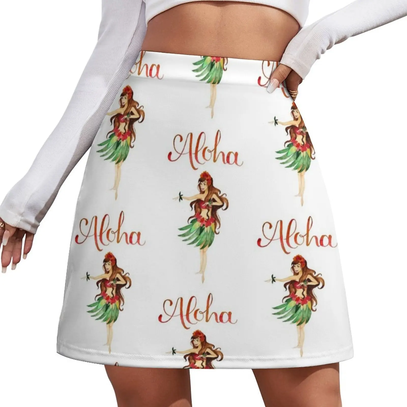 

Aloha Hawaiian Hula Girl Mini Skirt korean skirt Clothing female Women skirt elegant skirts for women