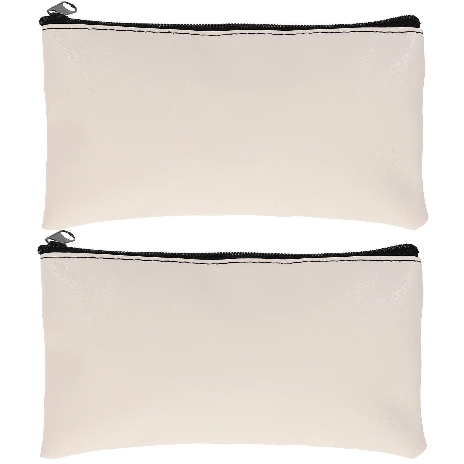 

2Pcs Receipt Organizer Sturdy PU Money Bag Zipper Closure for Cash Documents Files Portable Bill Storage
