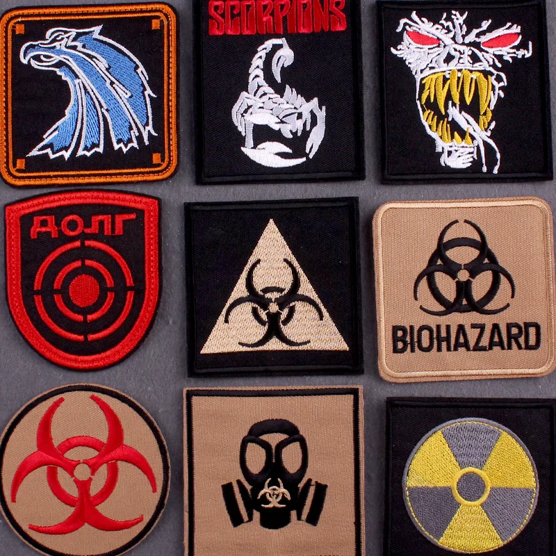 Biochemical Nuclear Warning sign Patches For Clothing Stalker Clothes Stripes Chernobyl Patch Embroidered Patches On Clothes