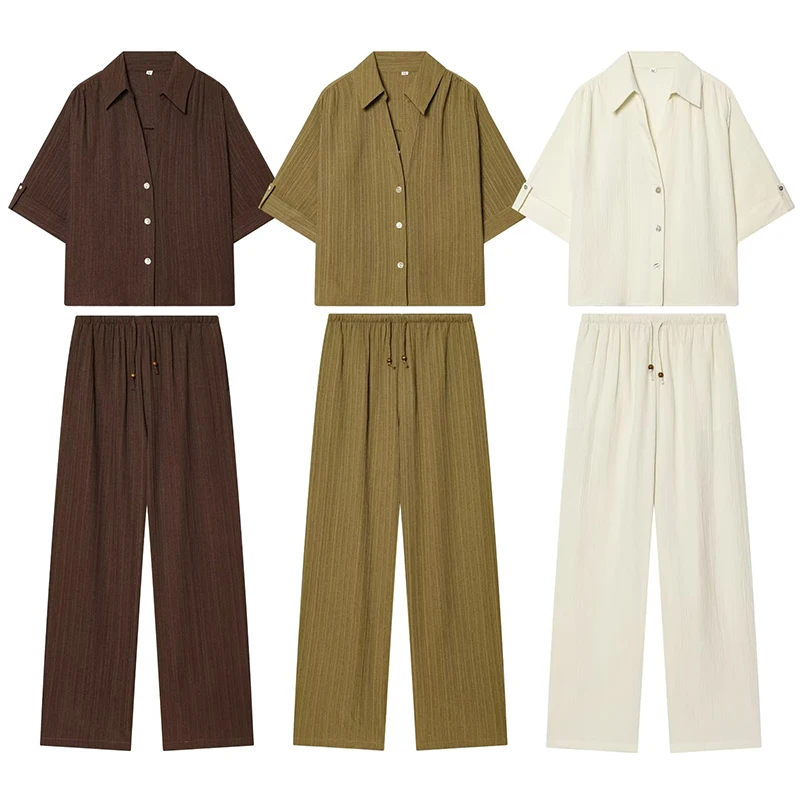 

Summer New Women's Pants Sets 2026 New Fashion Loose Elastic Waist Pants Women's Sets Chic Comfortable Street Youth Holiday Sets