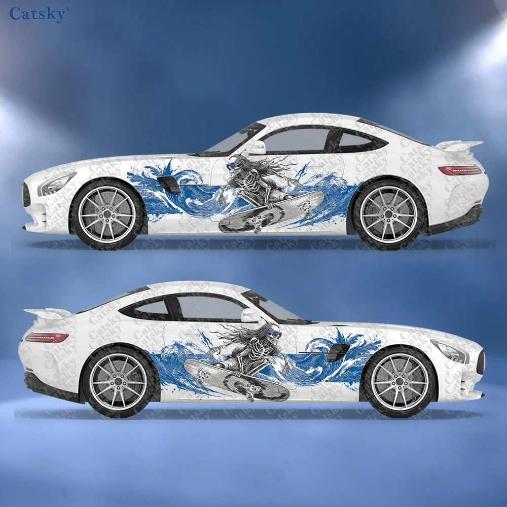 

Наклейки-черепа для серфинга с длинными волосами, 2 шт., подходят для автомобилей и грузовиков, прочные, устойчивые к выцветанию, легко устанавливаются и снимаются - Elevat