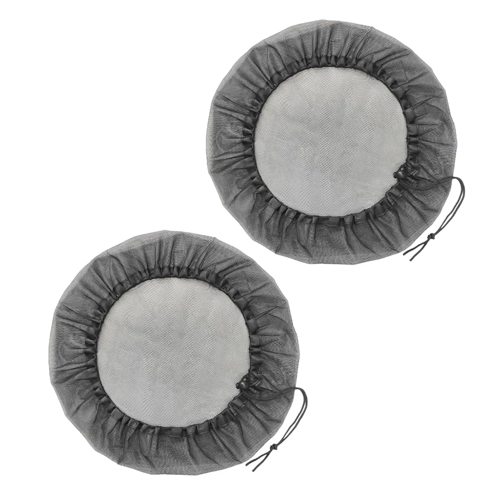 2 pieces rain barrel cover fine mesh net with drawstring rain barrel sieve cover