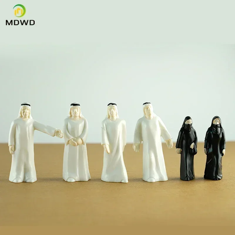 10 sztuk 1/25-1/200 skala Model figurka symulacja muzułmańska lalka zabawka Arabia Saudyjska mężczyzna materiał krajobraz diy ręcznie robiony