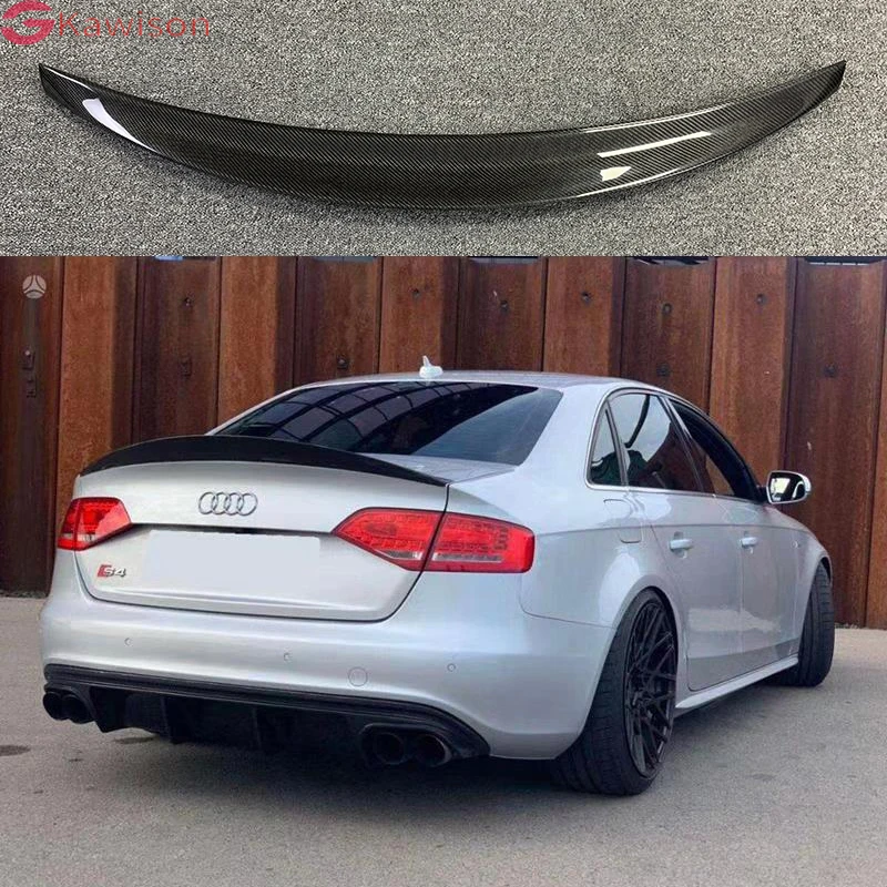 For Audi S4 B8 B8.5 4 door sedan 2009 - 2016 HK style high quality carbon fiber rear wing Roof rear box decorated spoiler