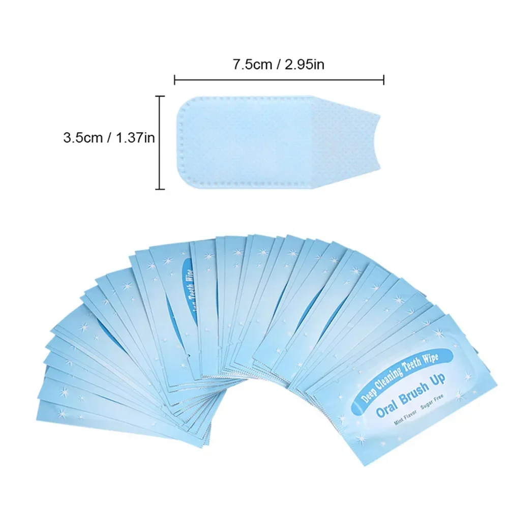 100/300Pcs Teeth Deep Cleaning Wipes Residue Stain Remove Tooth Whitening Aid Dental Brush Up Finger Wipe Oral Hygiene Care Tool