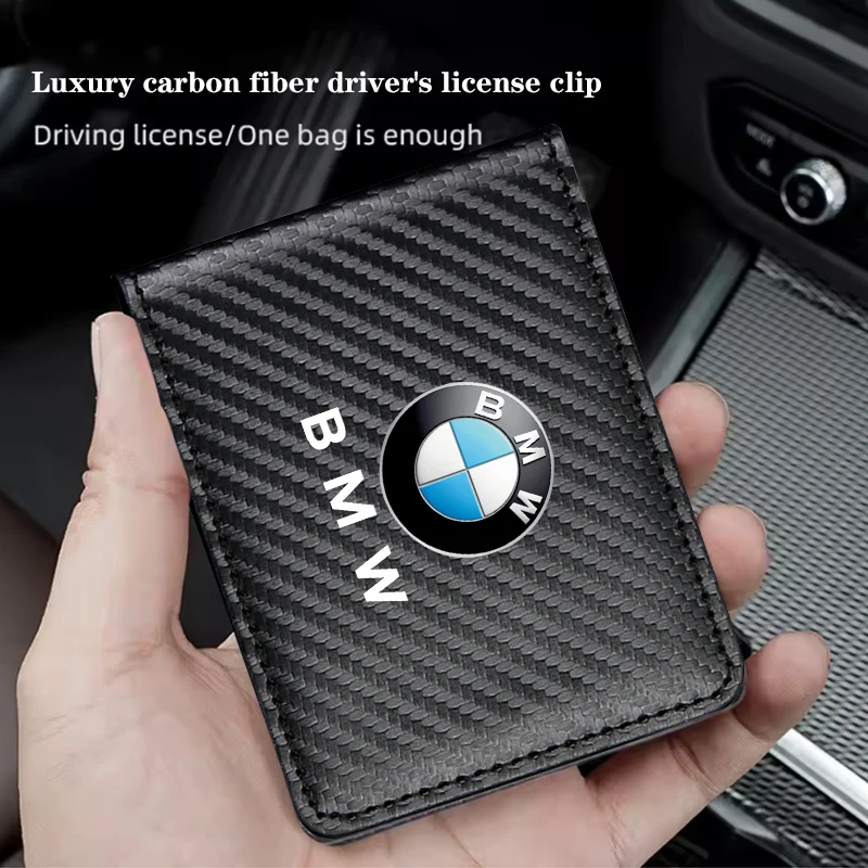 Carbon Fibre Wallet Car Driver License Case Card Holder Sticker For BMW M e46 e90 e60 f30 f10 e39 e36 g20 g30 f20 e87 Accessorie view 2