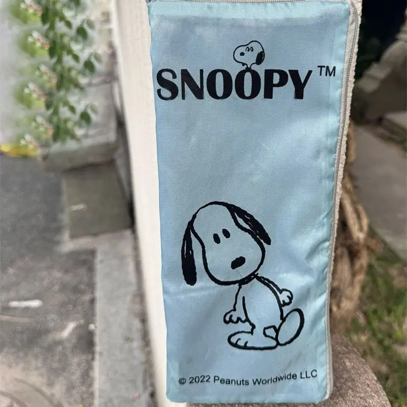 스누피 우산 가방 접는 우산 세트 귀여운 휴대용 스토리지 만화 휴대용 우산 가방 스토리지 레인 기어 워터 컵 세트