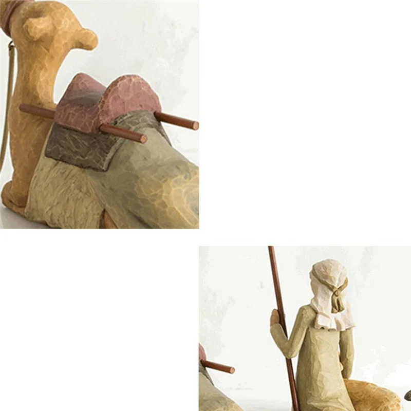4-teiliges Krippenset für Schäferhund und stabile Tiere, Figuren aus Kunstharz, Heimdekoration für Wohnzimmerornamente