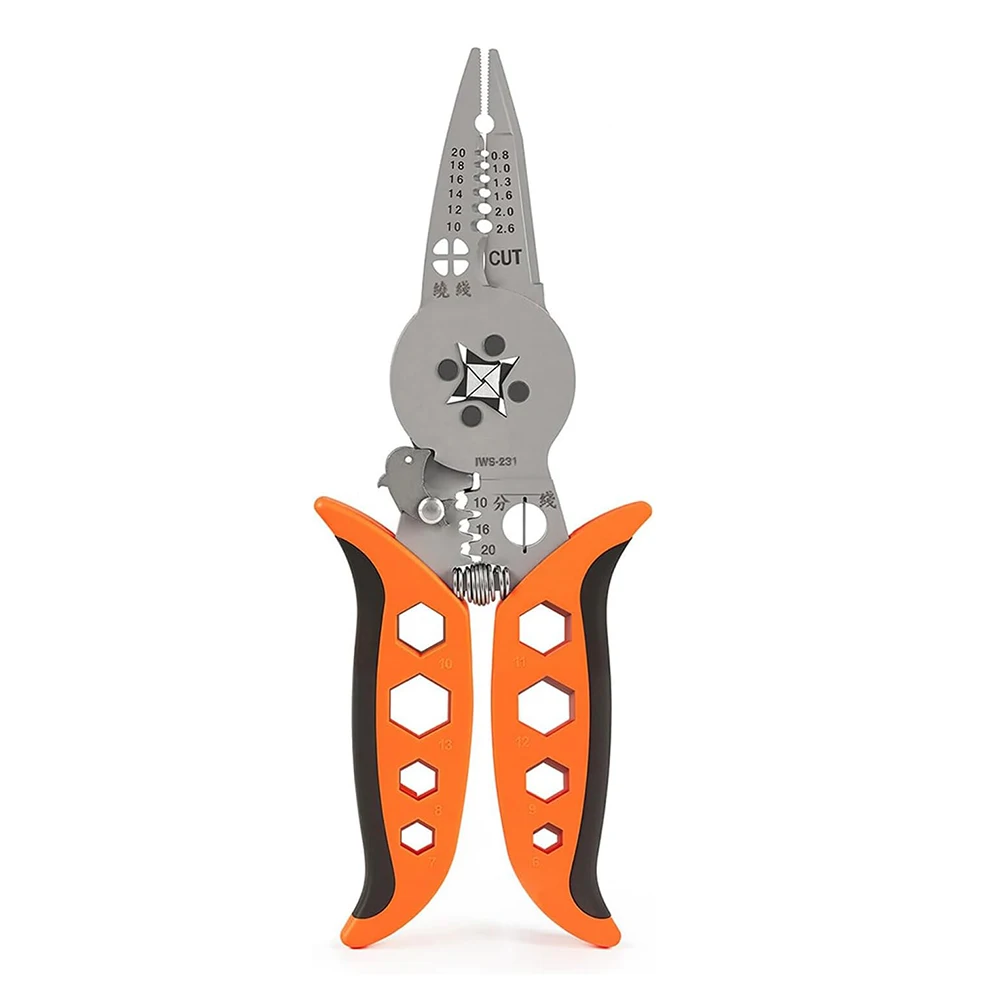 

The multi-functional crimping pliers can be used for wire separation, winding, stripping and Ferrule crimping terminals