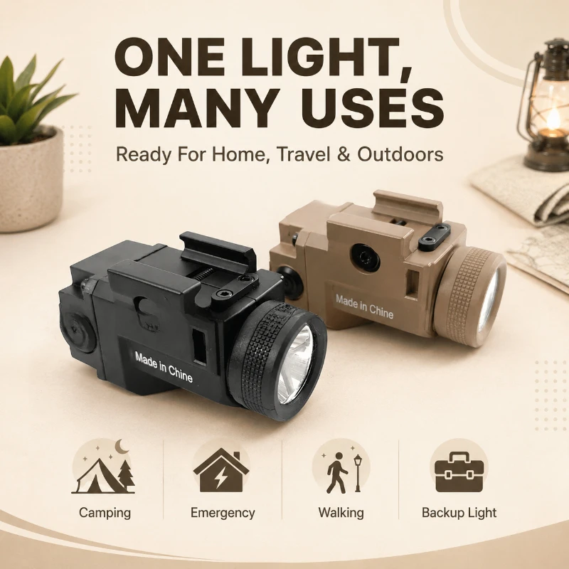 Small Multi‑Mode Under‑mount Torch 800LM Adjustable High Low Bright Strobe Slow‑flash Portable Outdoor Lamp