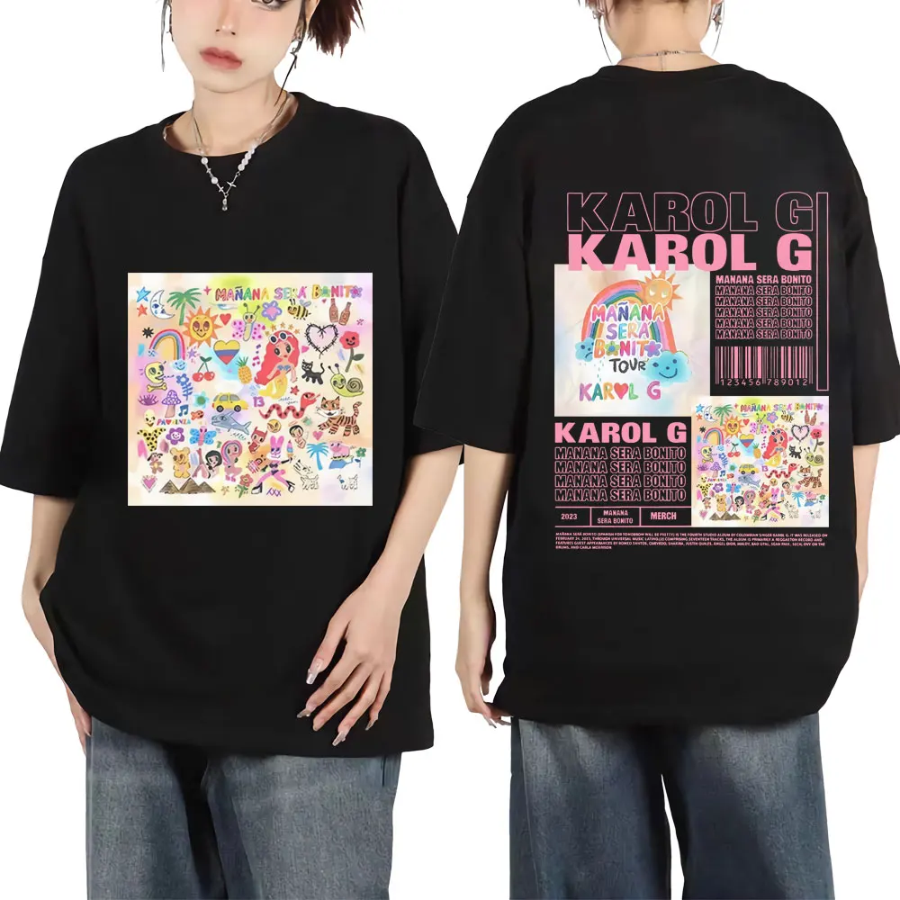 Singer Karol G New Album Graphic T Shirts Men Women Fashion Aesthetics Oversized T-shirt Summer Street Trend Hip Hop T-shirts