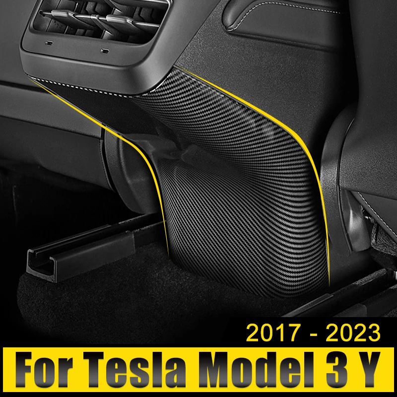 

ABS Car Rear Air Conditioning Vent Outlet Cover Anti Kick Trim Sticker For Tesla Model 3 Y 2017 2018 2019 2020 2021 2022 2023