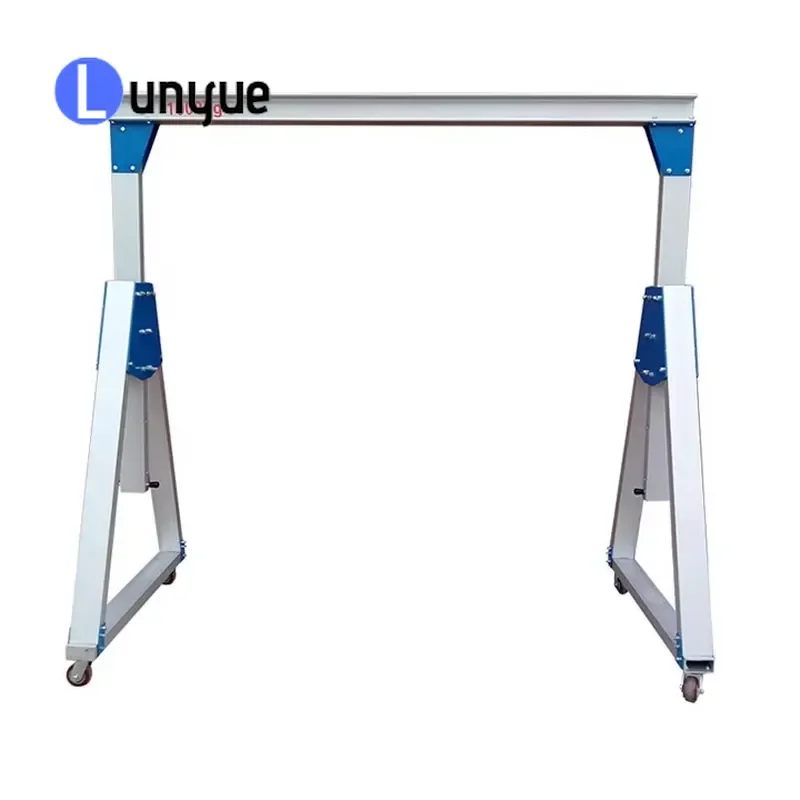 1 Ton Portable Gantry Crane with Electric Wire Rope Hoist Adjustable Height and Span Mobile Workshop Garage Lifting Tool