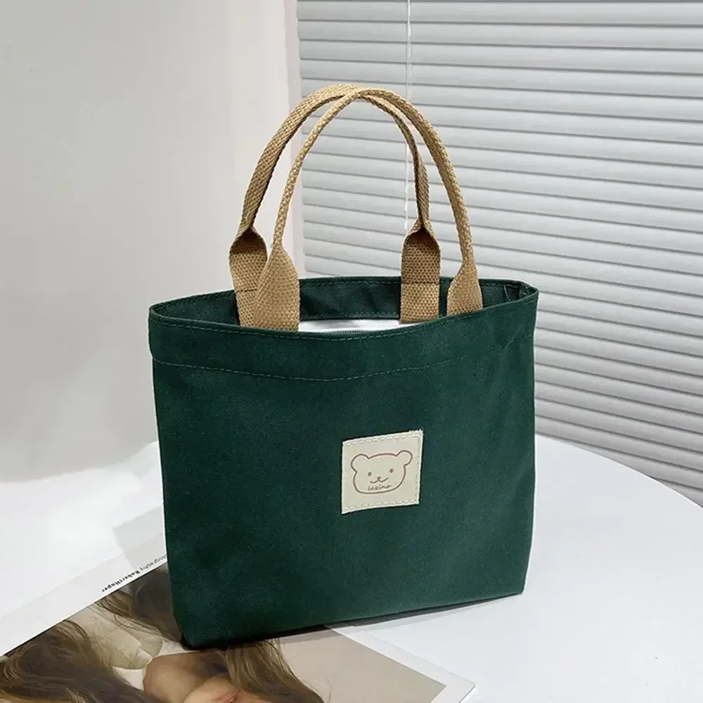 ADW1 Kobiety Kreskówka Niedźwiedź Drukuj Torebki Casual Canvas Satchel Student Tote Kobieta Torba na lunch o dużej pojemności