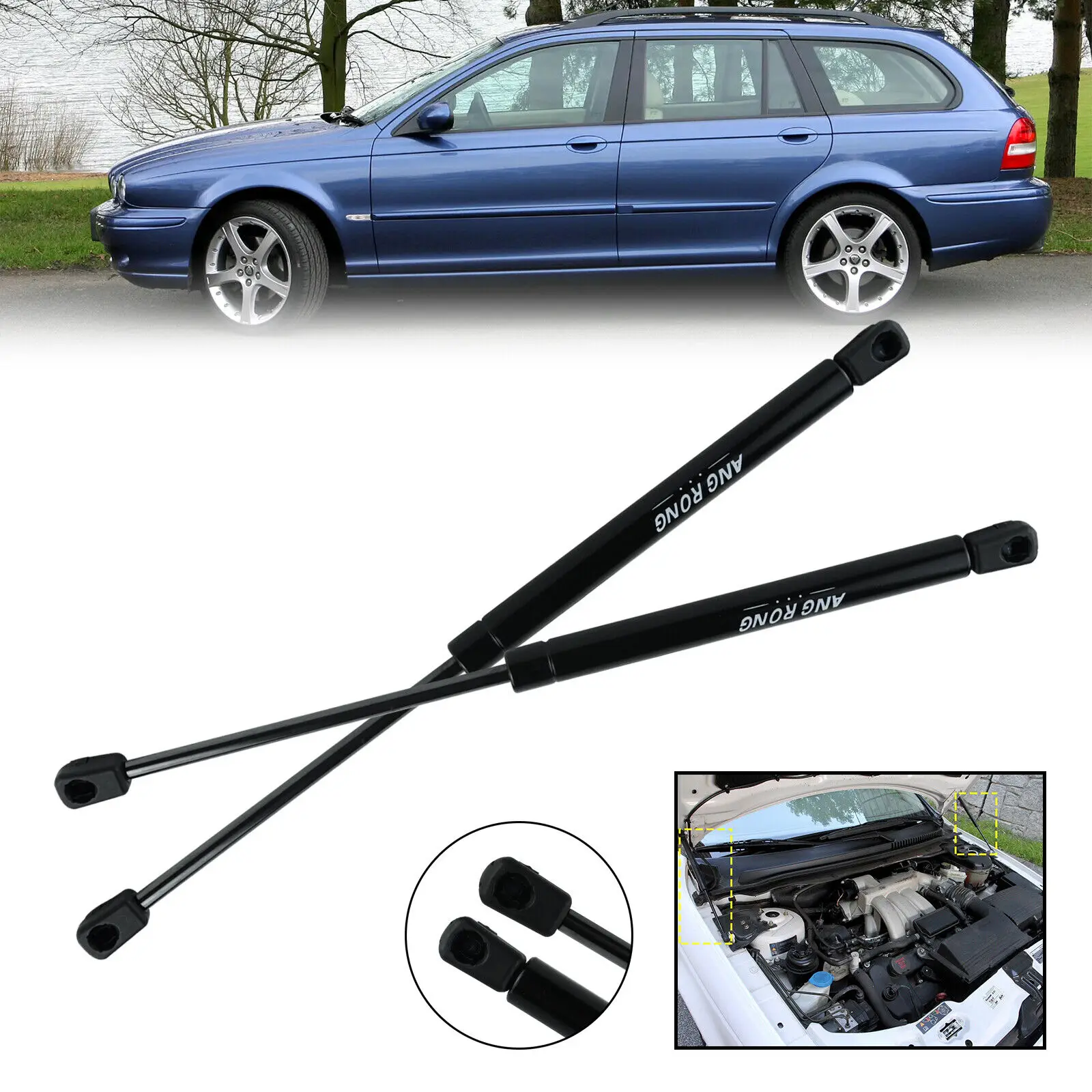 2x For Jaguar X-Type X400 Saloon 2001-2009 Front Bonnet Hood Gas Struts Support