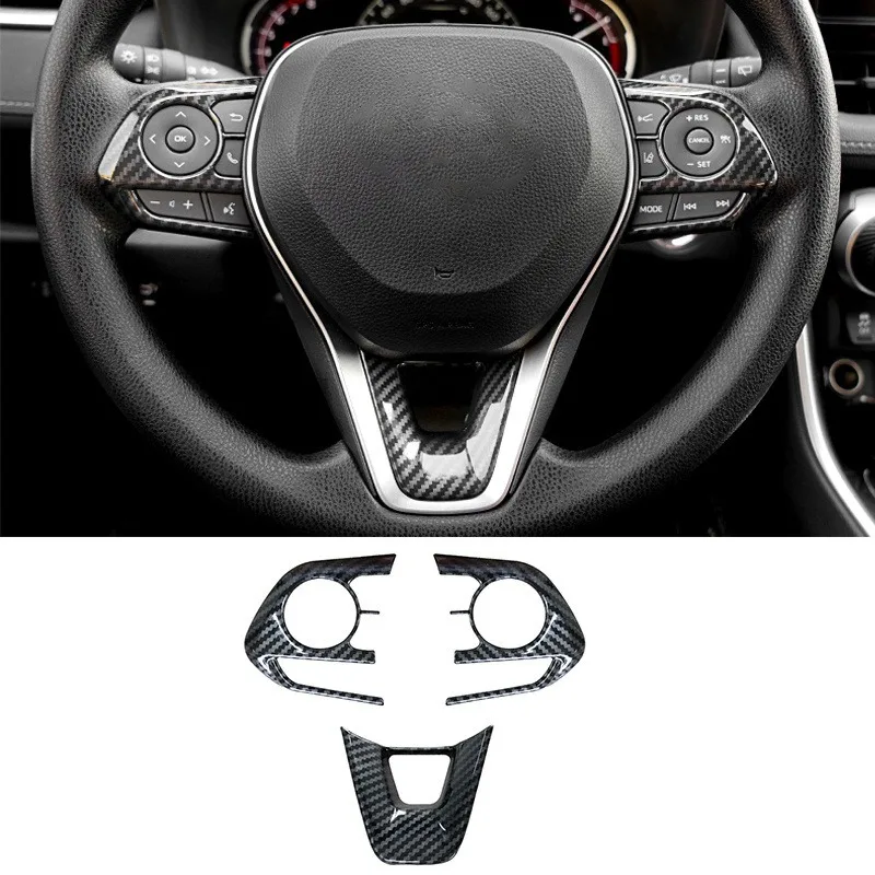 Suitable for Toyota Camry Corolla RAV4 ABS Material Car Steering Wheel Button Trim Cover Sticker