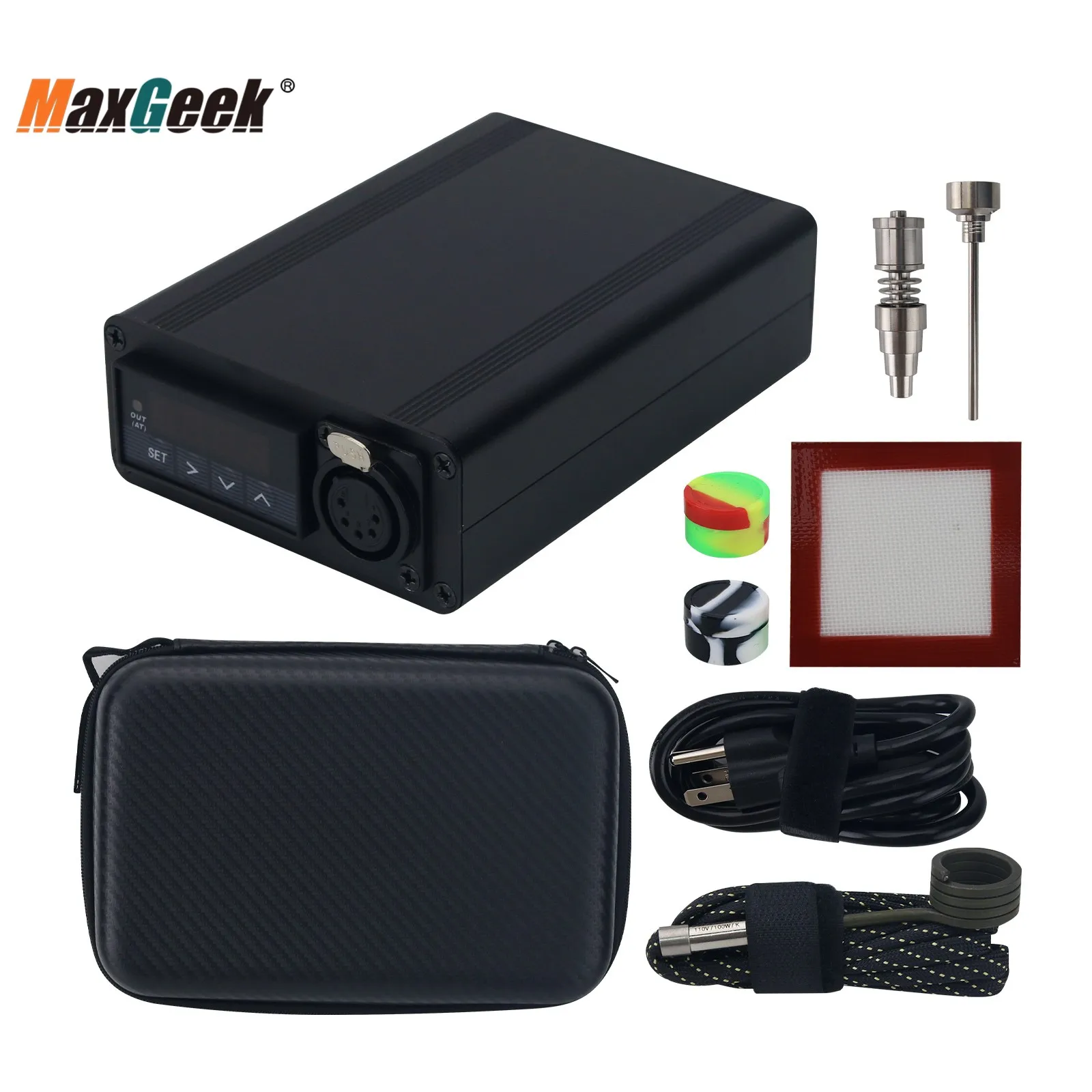 

Maxgeek PID Temperature Controller Kit E-nail 0-999℃ with Titanium Screw High Quality Temperature Control Accessory