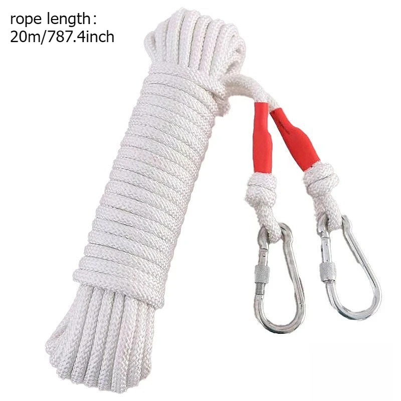 20M Clothesline Home Hanging String White Clothes Drying Ropes with Steel Wire Core Windproof Clothes Drying Rope for Outdoor