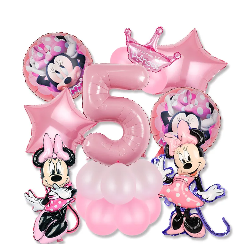 Disney Mickey Minnie Party Baby One Year Theme Birthday Toy Balloon Decoration Set