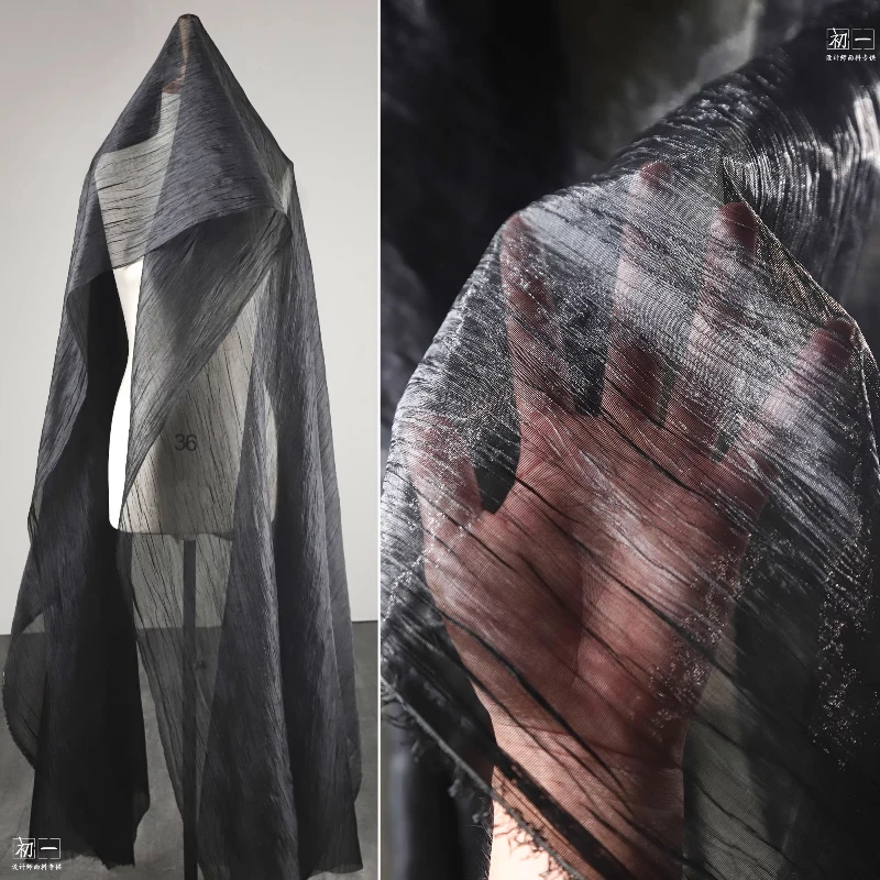 Black Pleated Mesh …