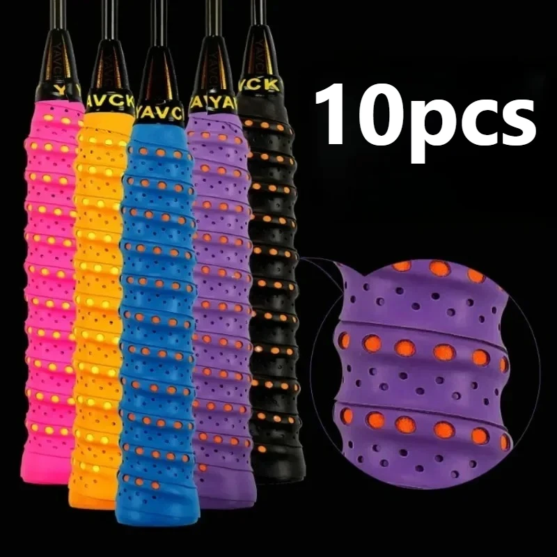 10 قطعة شريط لحام مضرب تنس المضادة للانزلاق امتصاص العرق الفرقة في الهواء الطلق الصيد رود لف حزام الرياضة الريشة الاسكواش الشريط #1