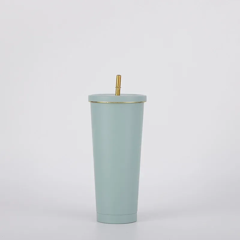 

304 Stainless Steel Insulated Cup With High Aesthetic Value Desktop Straw Cup Student Couple Gift Cup