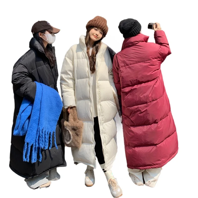 

Elegant Warm Winter of The Large Quilted Down Cotton Jacket Women Ultra-long Paragraph Knee Thickened Loose Jacket New in Coats