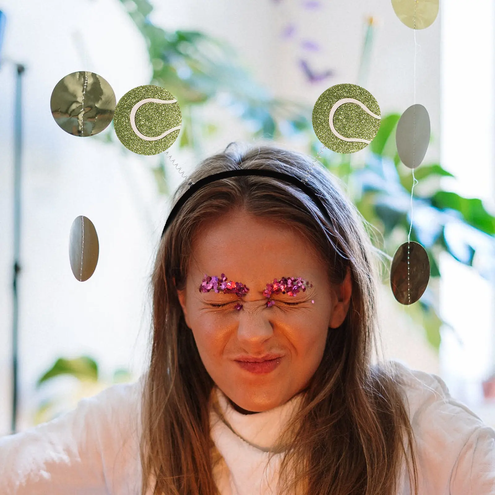 

Tennis Ball Headband Sports Party Headband Spring Ball Hair Accessory for Women Lovely Headdress Stage