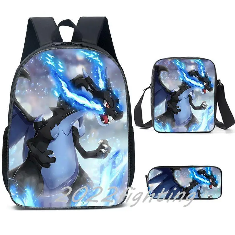 3pcs Pokemon Go School Bags Teens Girls Boys Primary Bookbags Set Children's Waterproof Schoolbag Mochilas