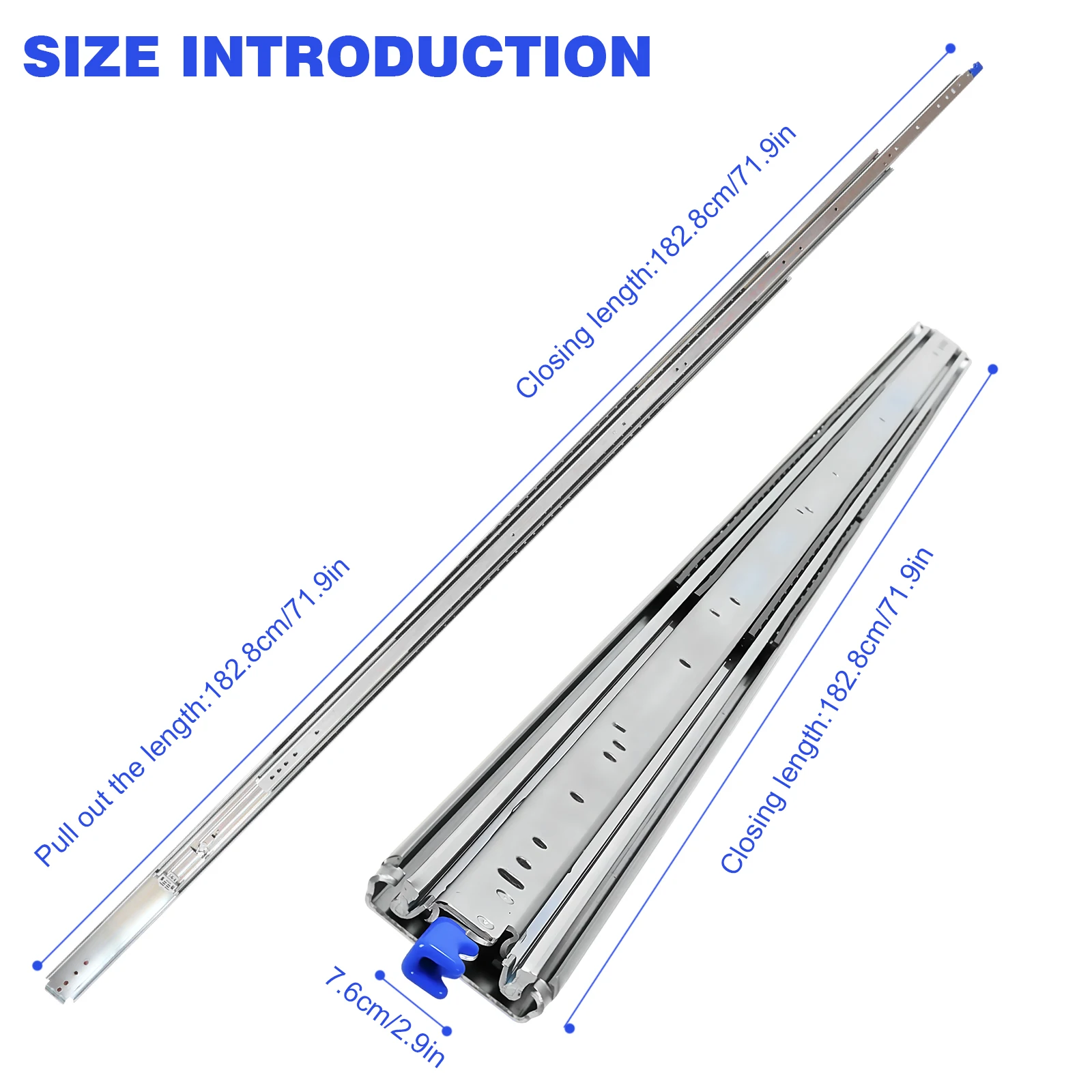 شرائح الأدراج شديدة التحمل مقاومة للصدأ 3 أضعاف دليل السكك الحديدية ارتداء المقاومة لعدائين الأدراج المهنية لخزانة ميكانيكية لشاحنة RV #6