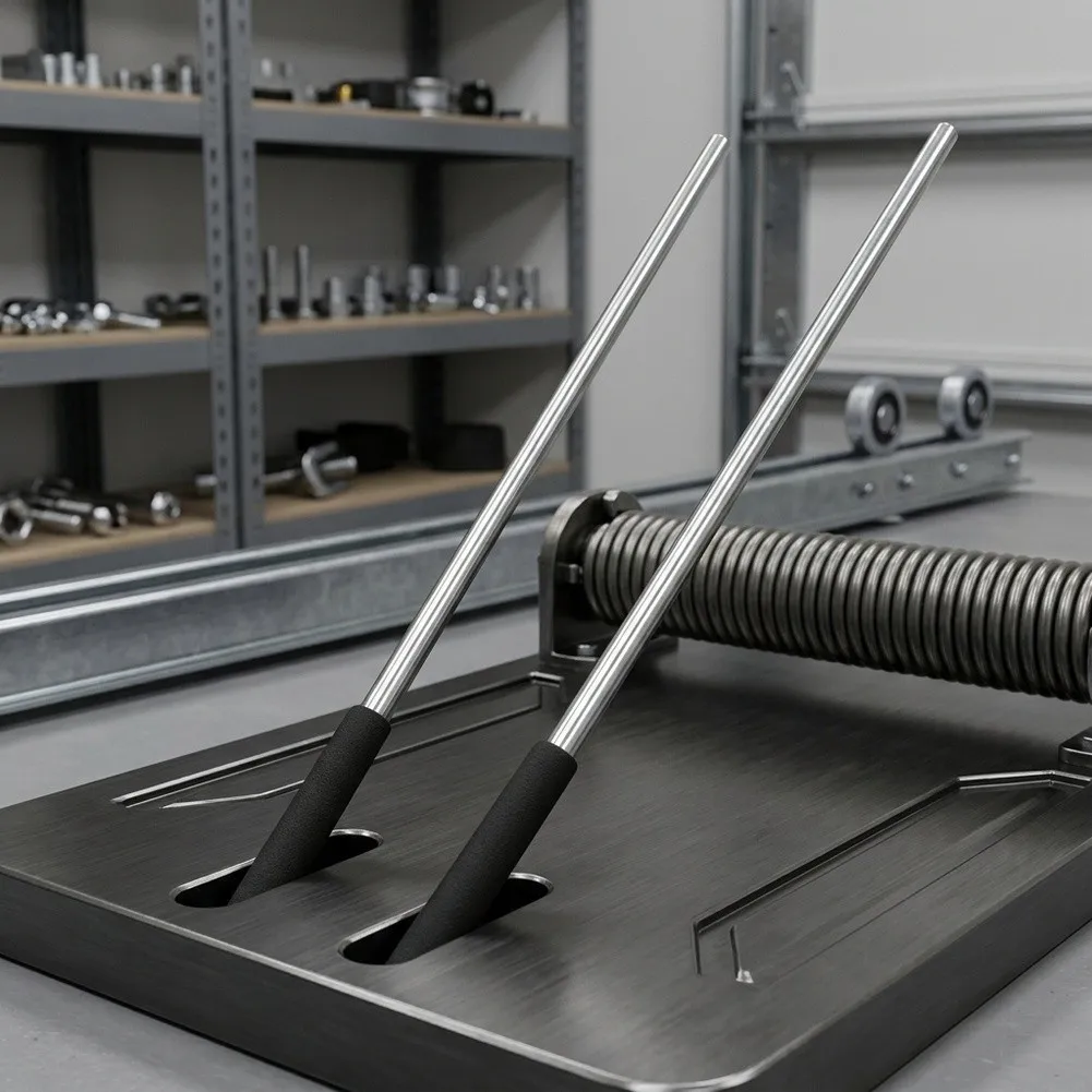Galvanized Steel Spring Rod for Garage Door Use 4 inch 1/2 inch 16.75 inch Strong Support Rod for Standard Door Sizes