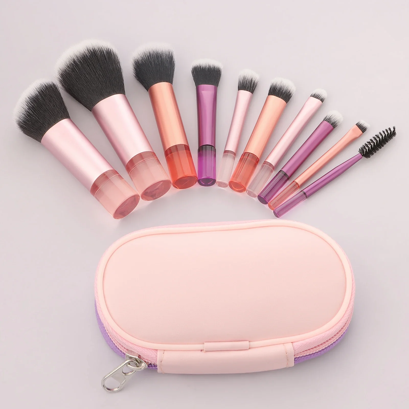 Makeup Brush Sets,10pcs Plastic mini with bag multifunctional Makeup Brush at home or On-the-Go Wholesale Bestseller beauty WIQU