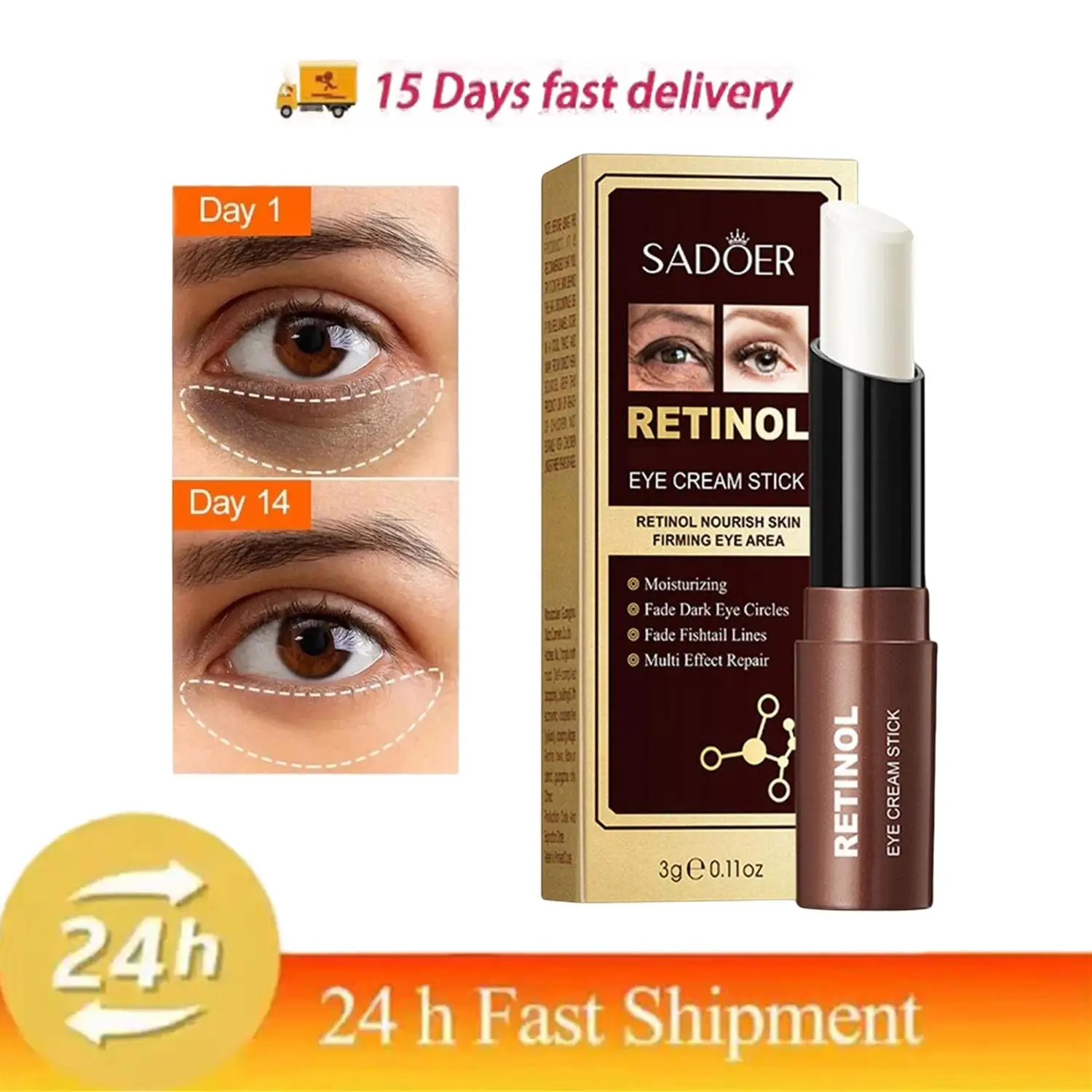 

1/3/5/10Pcs Retinol Eye Cream Stick Anti Dark Circles Under The Eyes Remove Eye Bags Moisturizing Firming Eyes Skin Care Product